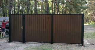 Купить распашные ворота из профнастила Еманжелинск, цена от 2757 руб.